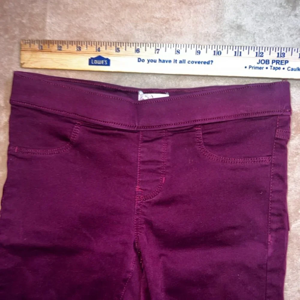 SO Girl 14 Burgundy Adjustable Waist‎ Stretch Pull Up Straight Legging Jeans